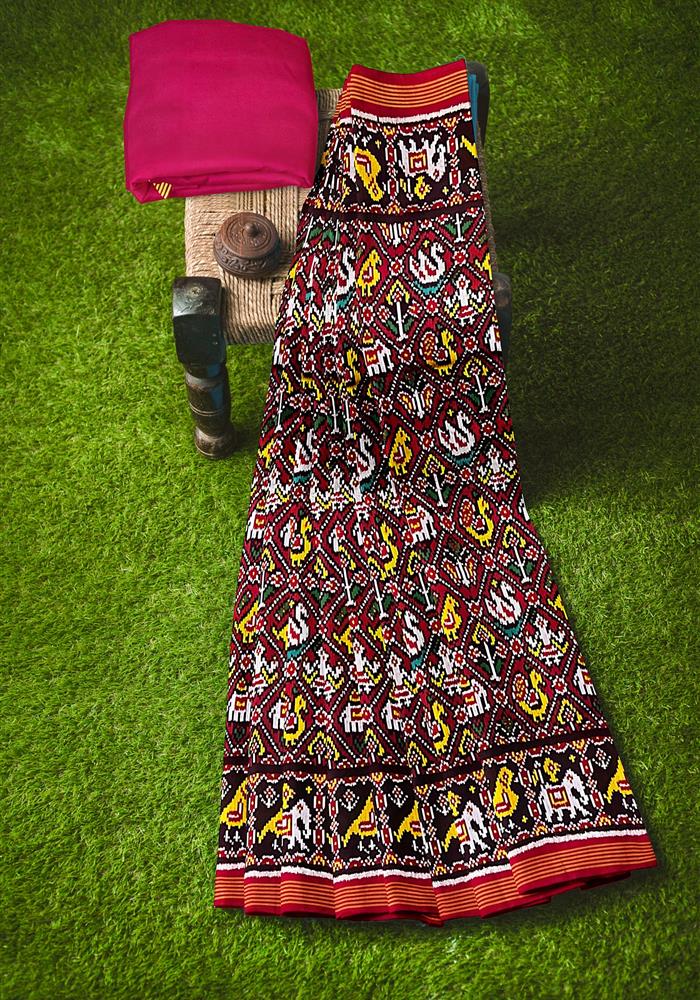Twill Ikkat Patola Saree